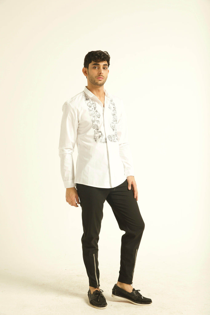 EMBROIDERED BIB SHIRT - dash and dot dash and dot