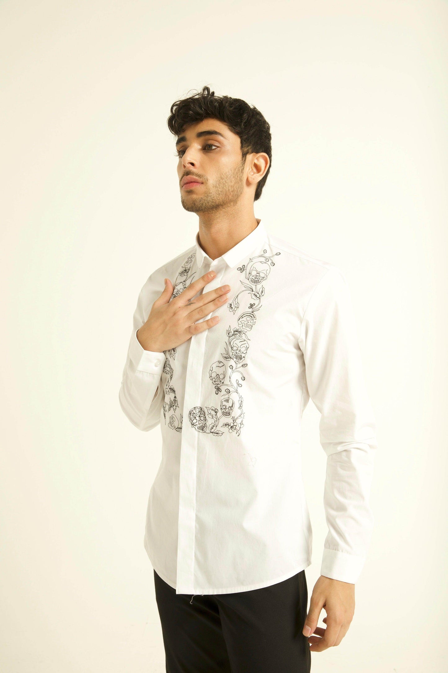 EMBROIDERED BIB SHIRT - dash and dot