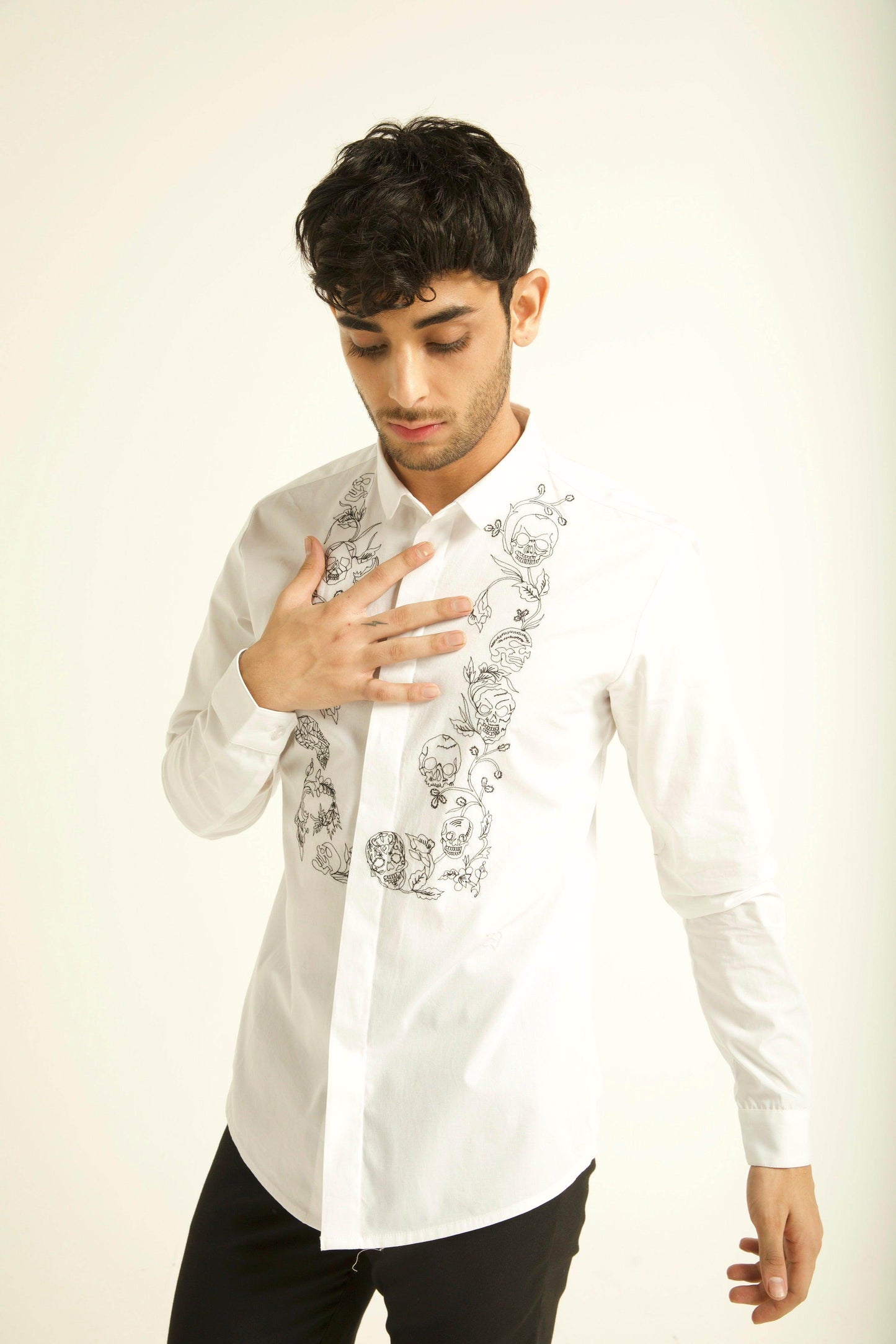 EMBROIDERED BIB SHIRT - dash and dot