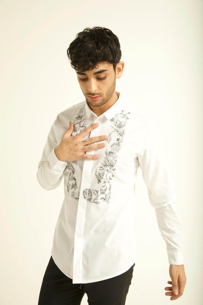 EMBROIDERED BIB SHIRT - dash and dot dash and dot