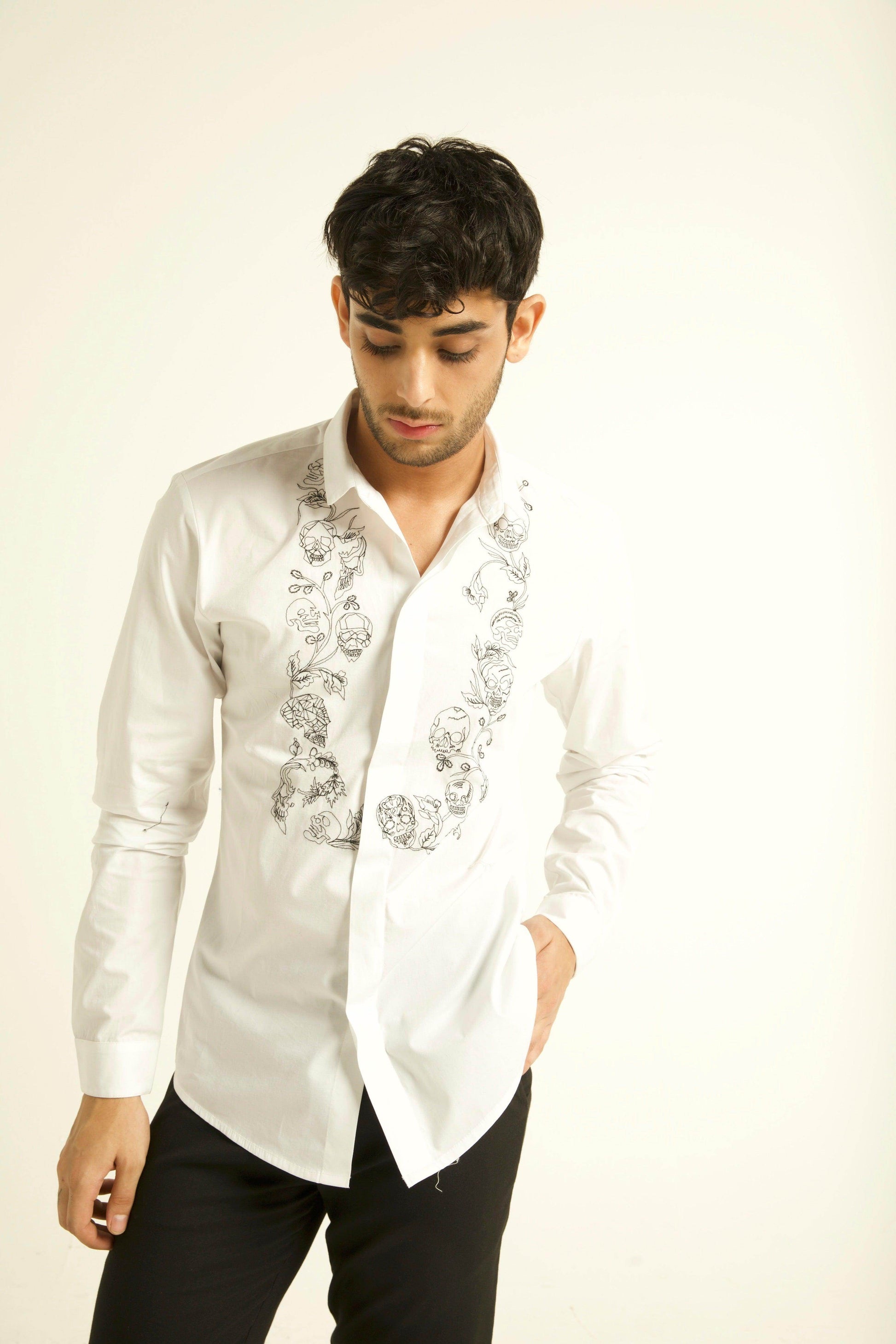 EMBROIDERED BIB SHIRT - dash and dot