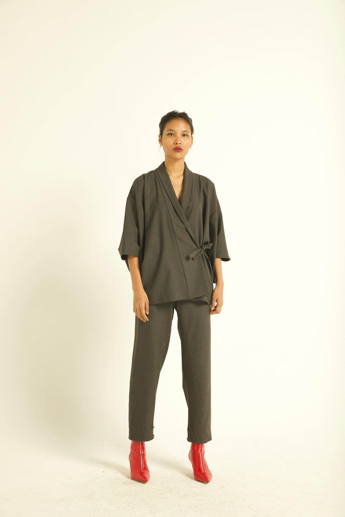 PINSTRIPE KIMONO - dash and dot dash and dot