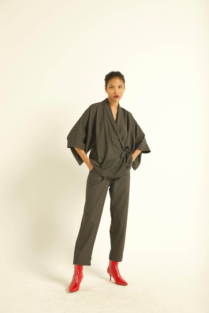 PINSTRIPE KIMONO - dash and dot dash and dot