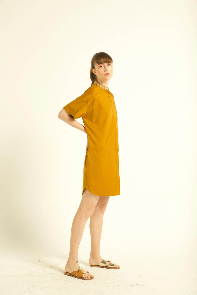 MOTIF EMBROIDERED SHIRT DRESS - dash and dot dash and dot