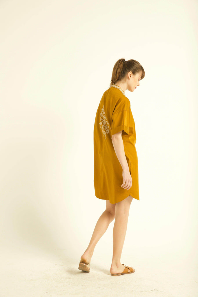 MOTIF EMBROIDERED SHIRT DRESS - dash and dot dash and dot