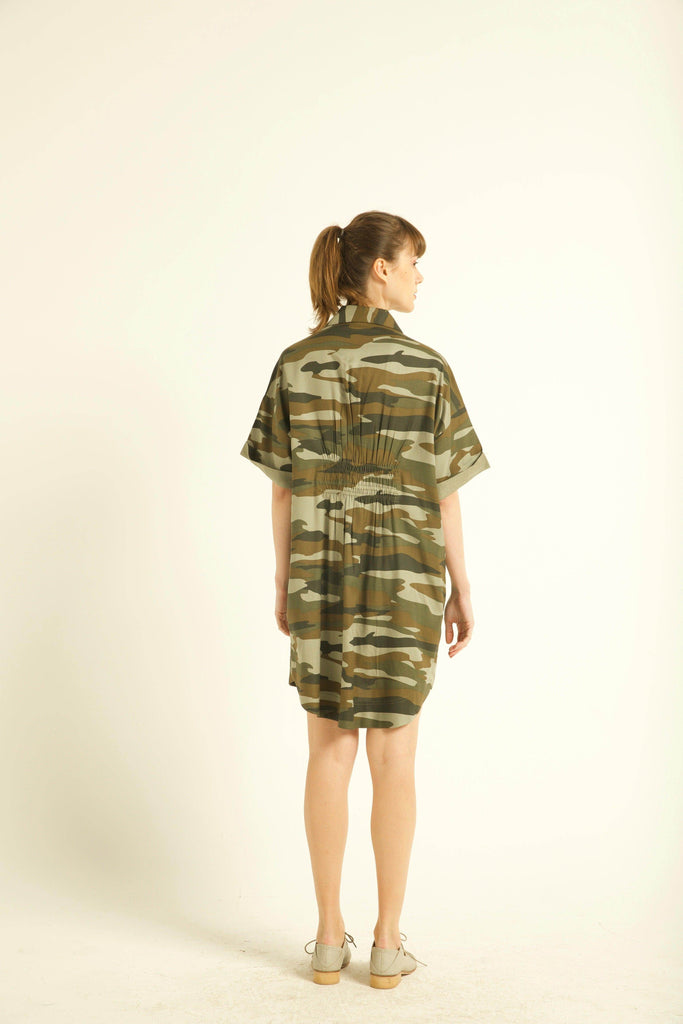 CAMO SHIRT DRESS - dash and dot dash and dot