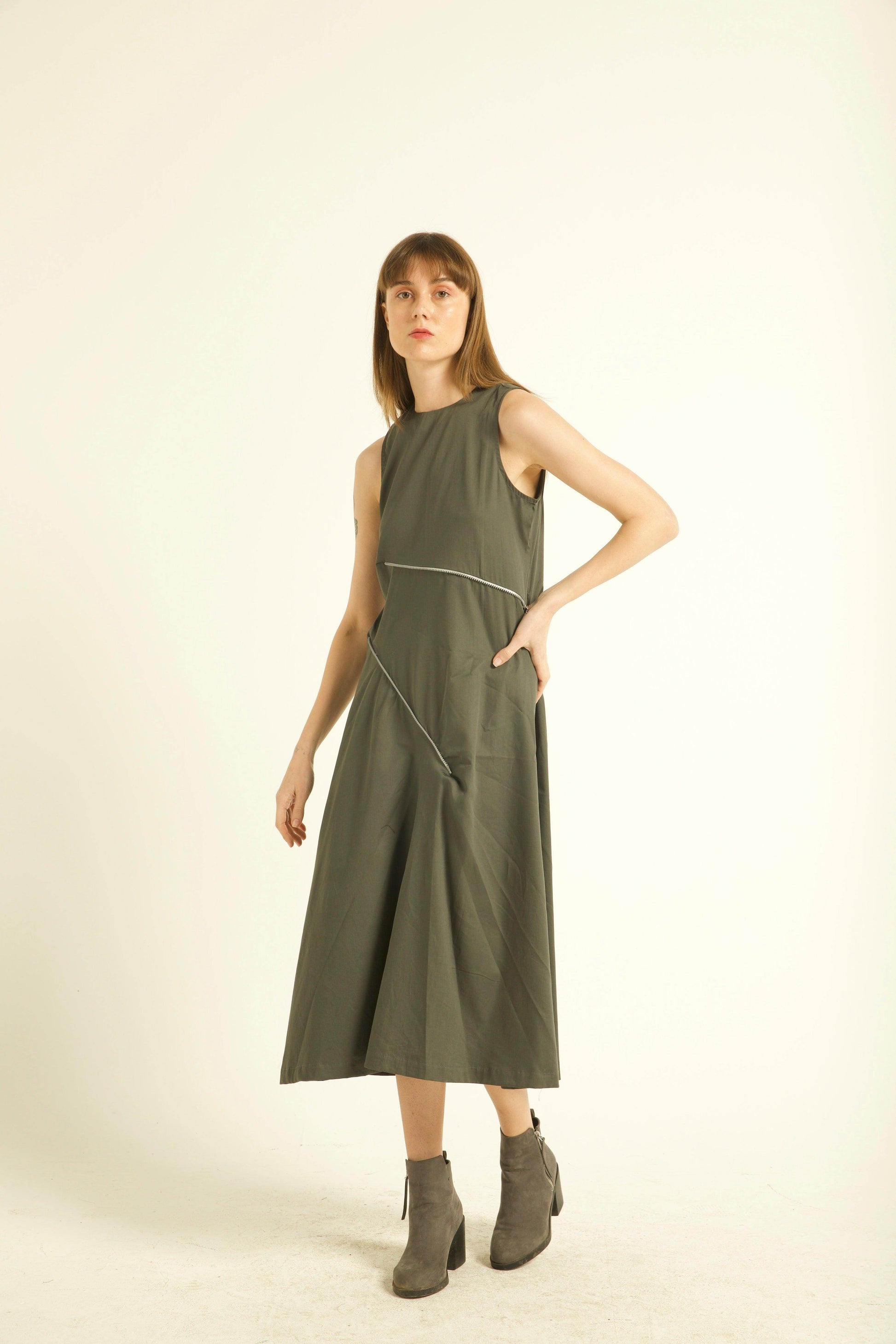 TWO-WAY ZIPPER DRESS - dash and dot