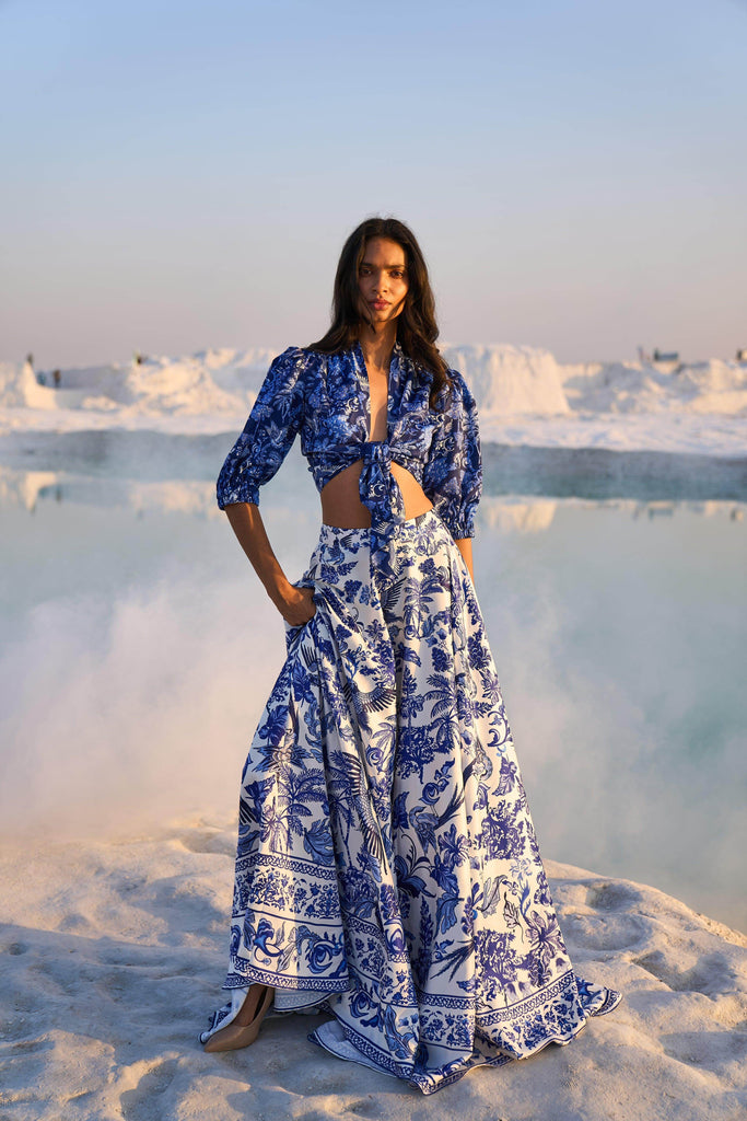 PORCELAIN PRINT MAXI SKIRT - dash and dot dash and dot