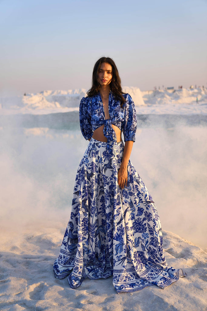 PORCELAIN PRINT MAXI SKIRT - dash and dot dash and dot