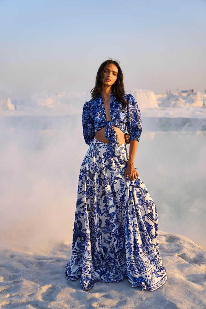 PORCELAIN PRINT MAXI SKIRT - dash and dot dash and dot