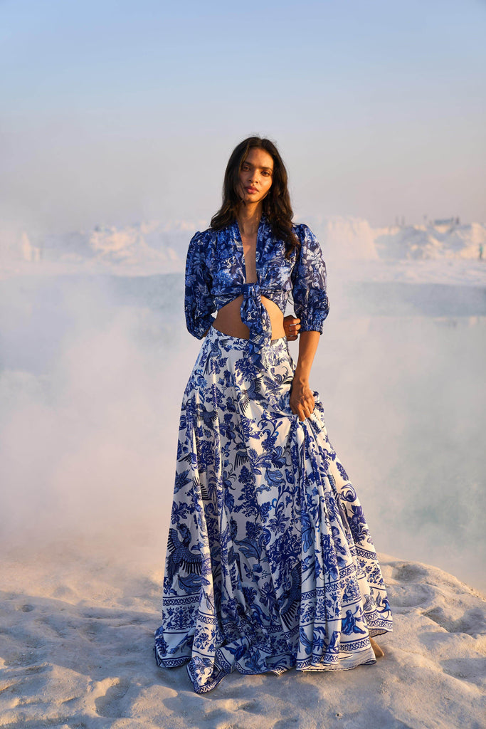 PORCELAIN PRINT MAXI SKIRT - dash and dot dash and dot