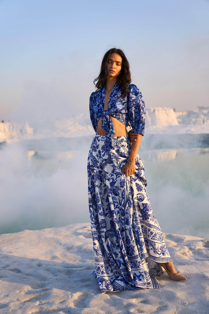 PORCELAIN PRINT MAXI SKIRT - dash and dot dash and dot