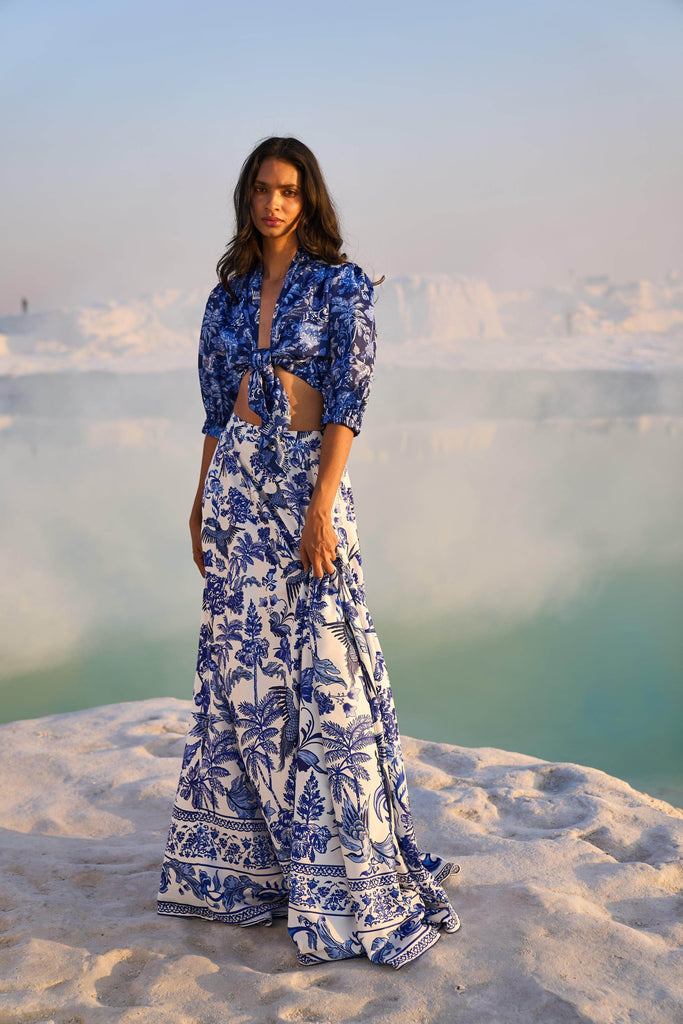 PORCELAIN PRINT MAXI SKIRT - dash and dot dash and dot