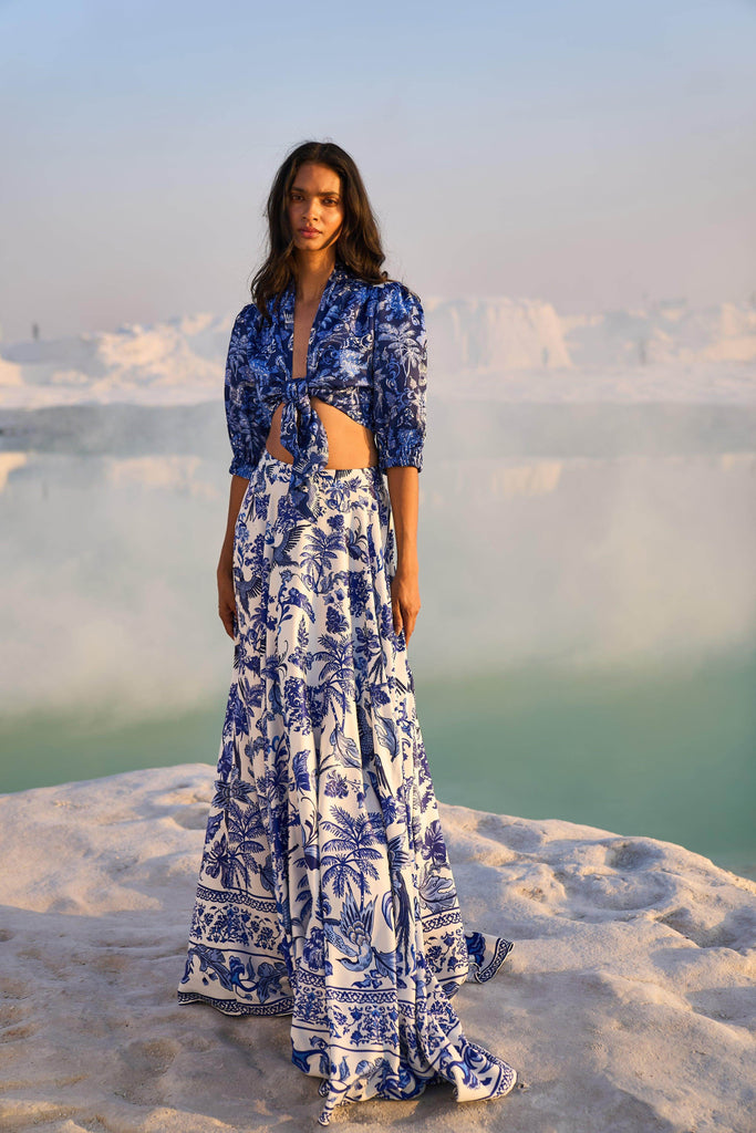 PORCELAIN PRINT MAXI SKIRT - dash and dot dash and dot