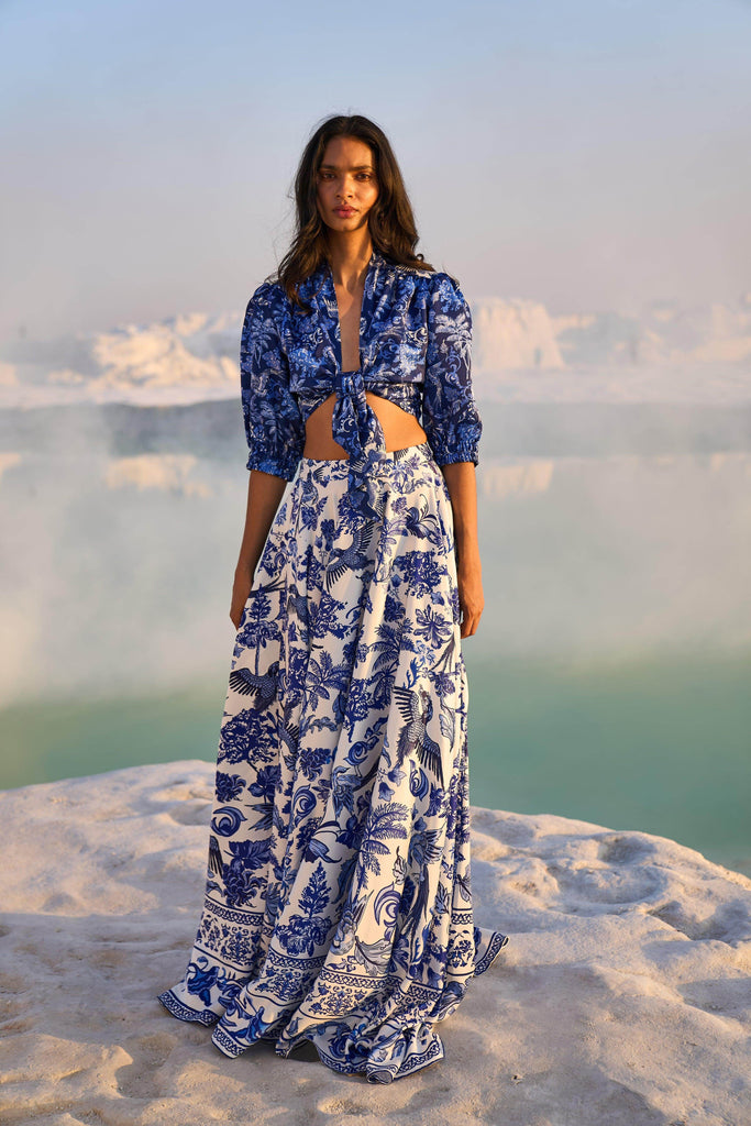 PORCELAIN PRINT MAXI SKIRT - dash and dot dash and dot