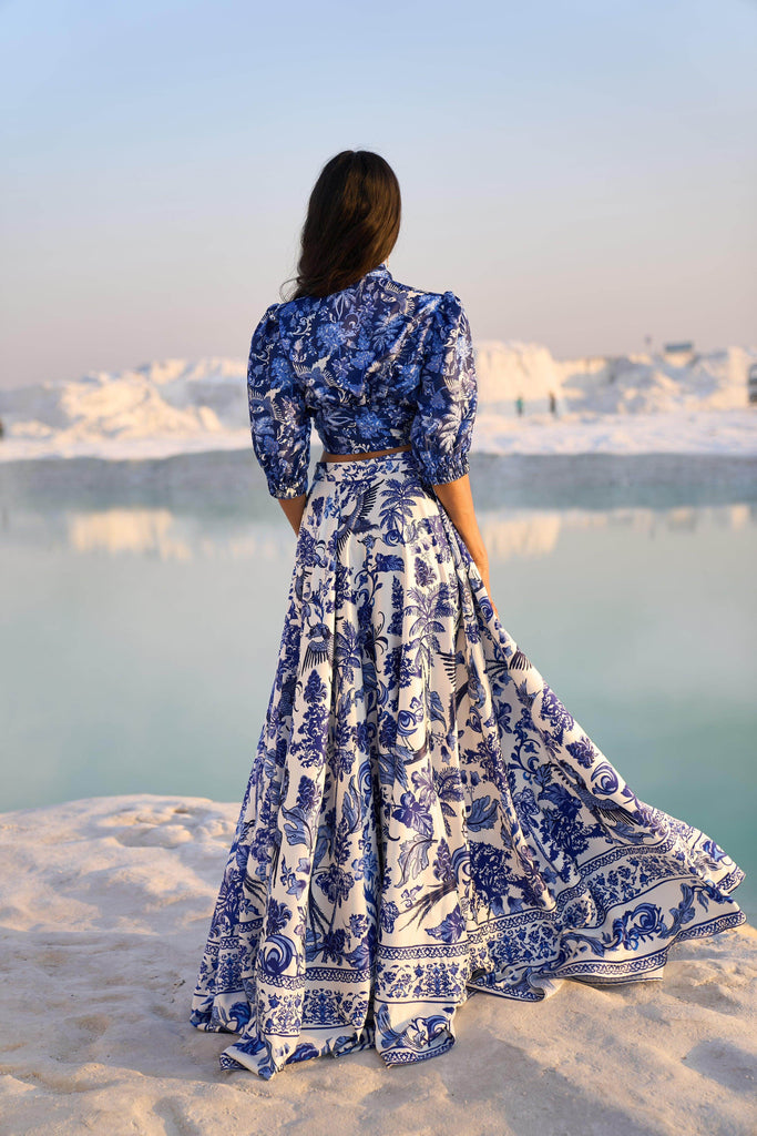 PORCELAIN PRINT MAXI SKIRT - dash and dot dash and dot