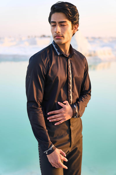 SILVER SCALLOPED SHIRT - dash and dot