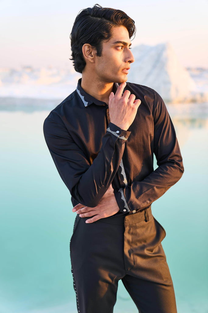 SILVER SCALLOPED SHIRT - dash and dot dash and dot