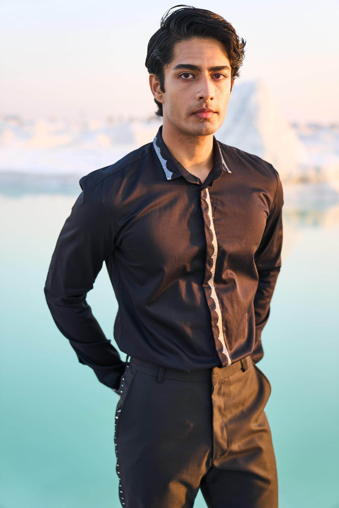 SILVER SCALLOPED SHIRT - dash and dot dash and dot