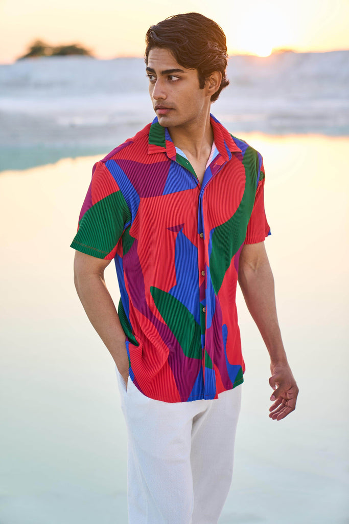 ABSTRACT PLEAT SHIRT - dash and dot dash and dot