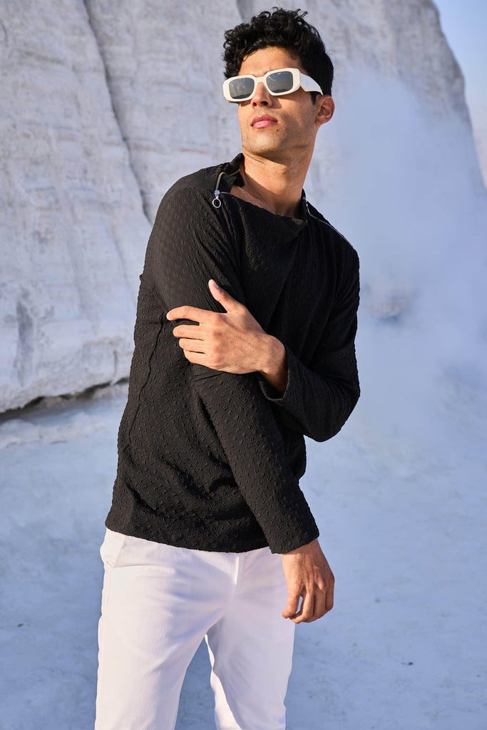 SHOULDER ZIP CRUSHED TEE - dash and dot dash and dot