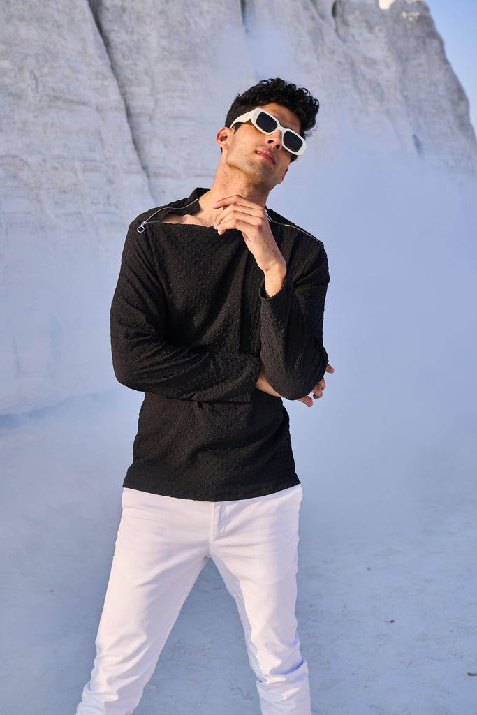 SHOULDER ZIP CRUSHED TEE - dash and dot dash and dot