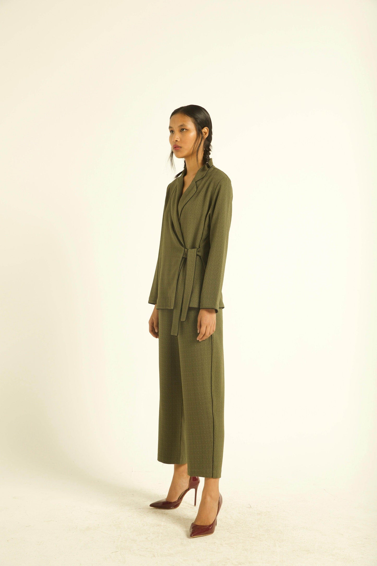 OLIVE GREEN SIDE TIE TOP - dash and dot