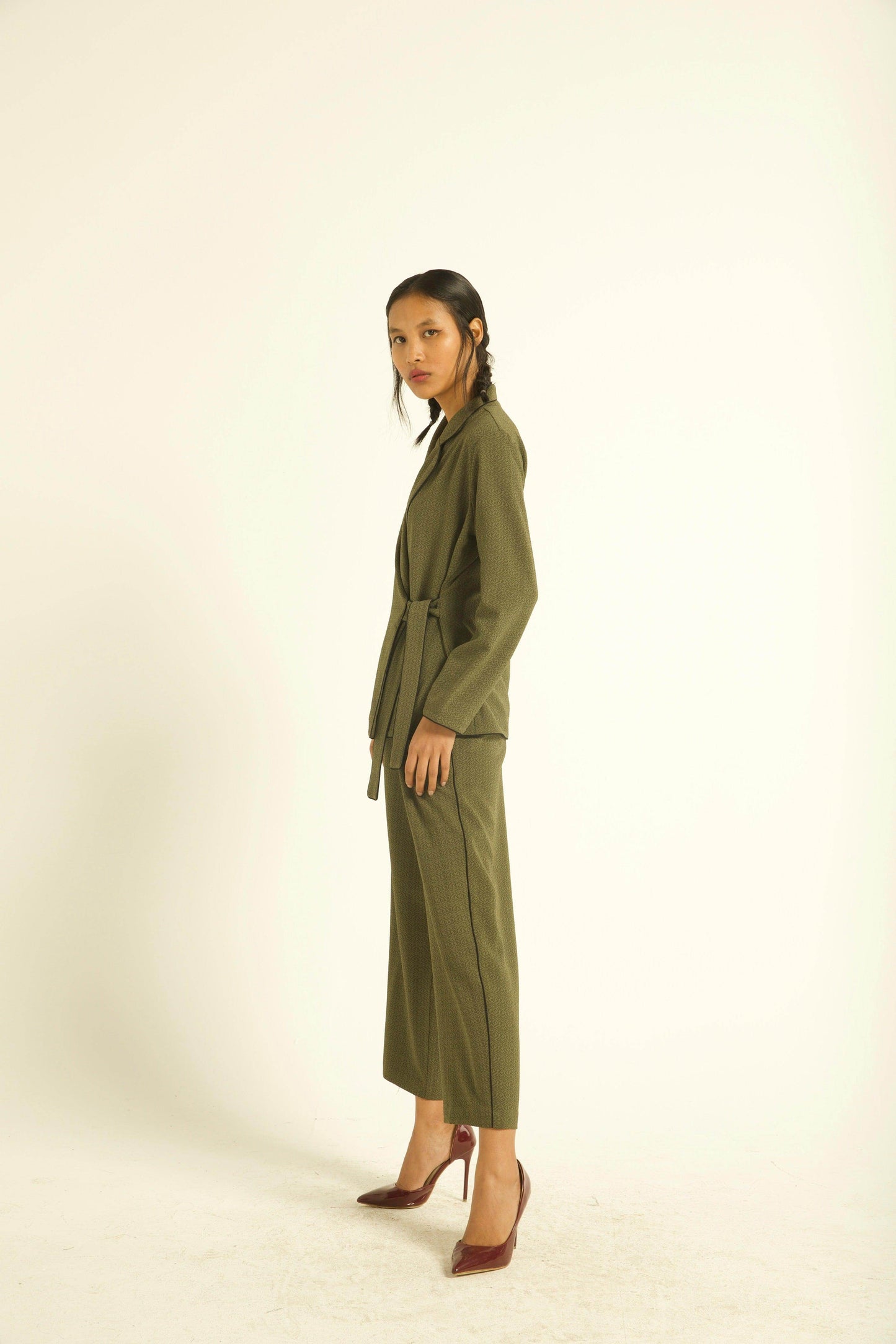 OLIVE GREEN SIDE TIE TOP - dash and dot