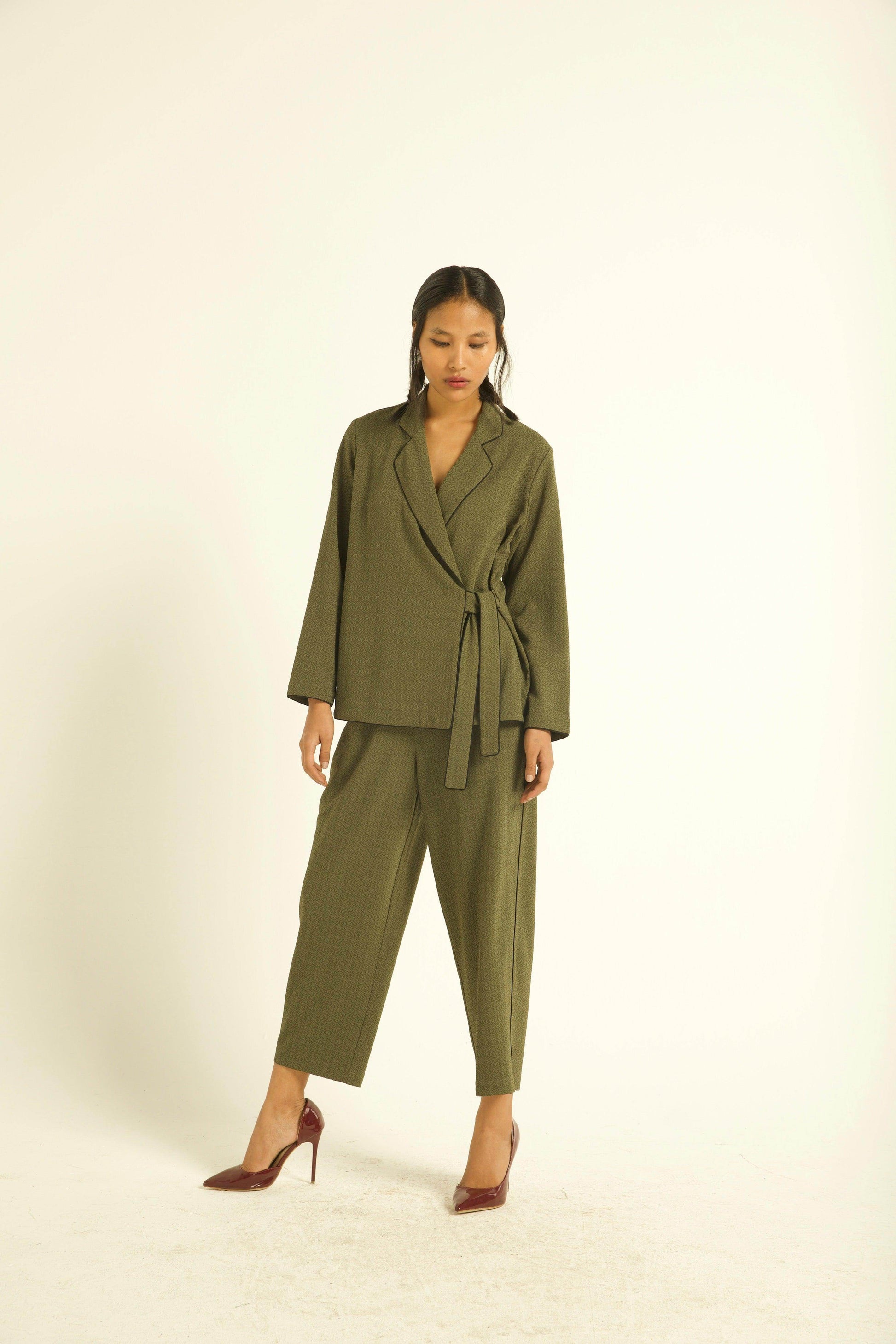 OLIVE GREEN SIDE TIE TOP - dash and dot