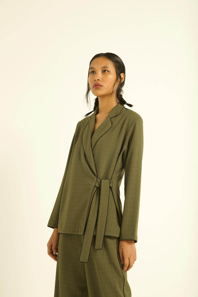 OLIVE GREEN SIDE TIE TOP - dash and dot dash and dot