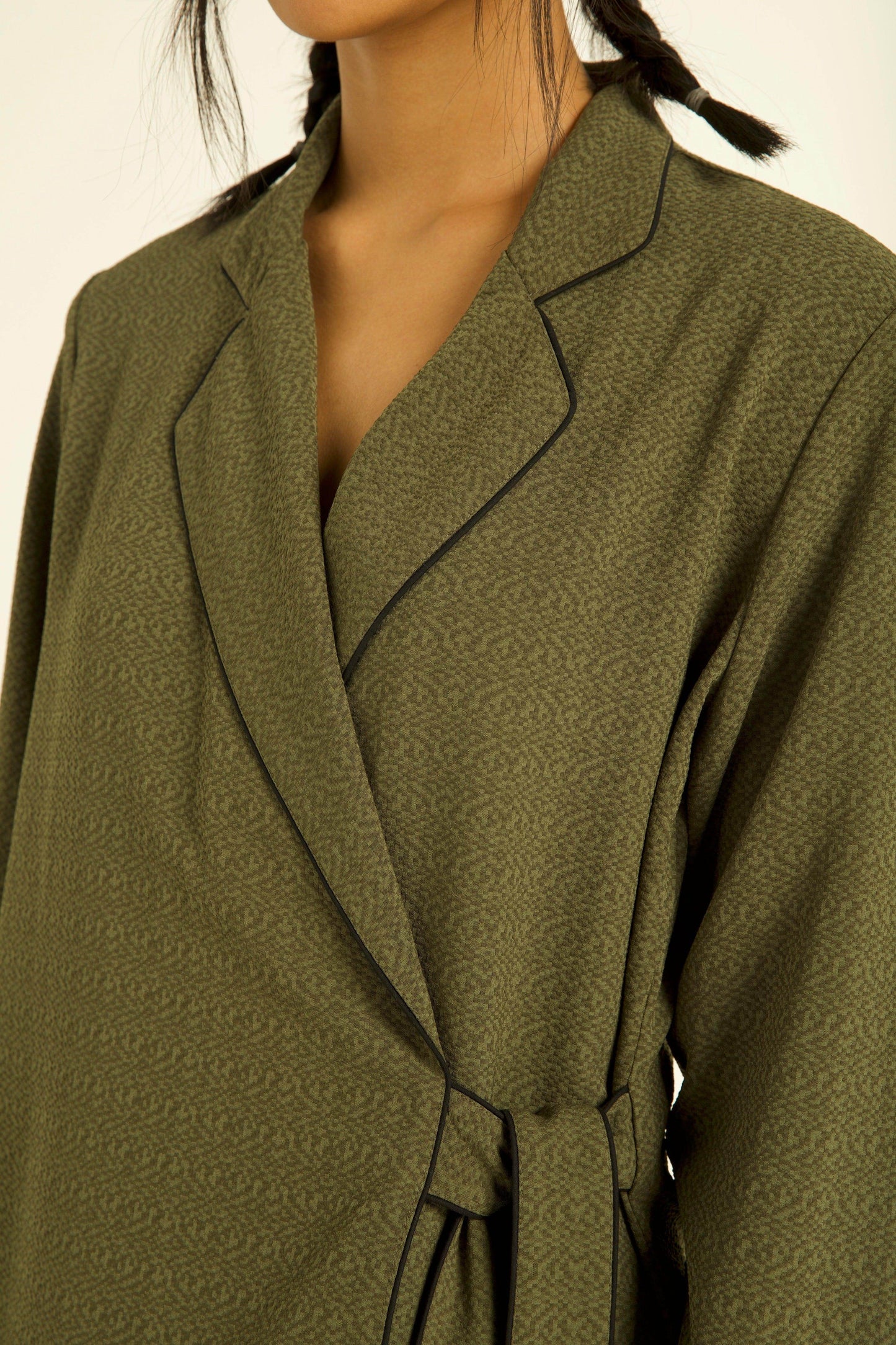OLIVE GREEN SIDE TIE TOP - dash and dot