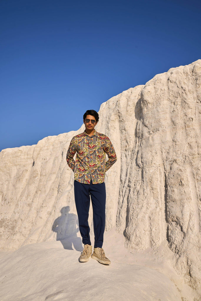 KALAMKARI PRINTED SHIRT - dash and dot dash and dot