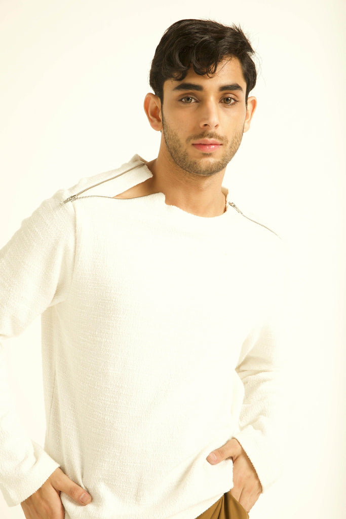 SHOULDER ZIP SWEAT - dash and dot dash and dot