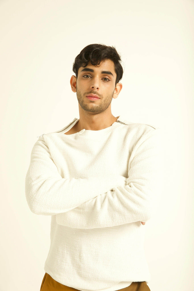 SHOULDER ZIP SWEAT - dash and dot dash and dot