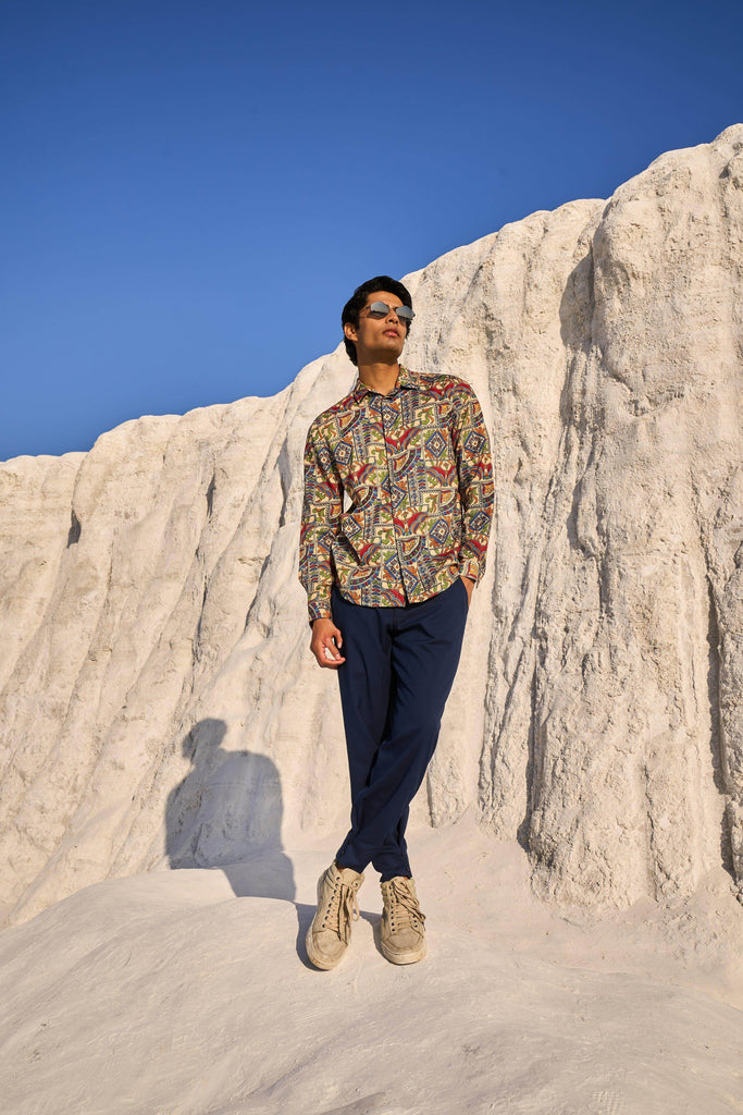 KALAMKARI PRINTED SHIRT - dash and dot dash and dot