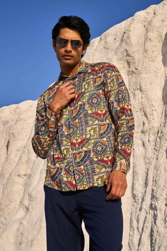 KALAMKARI PRINTED SHIRT - dash and dot dash and dot