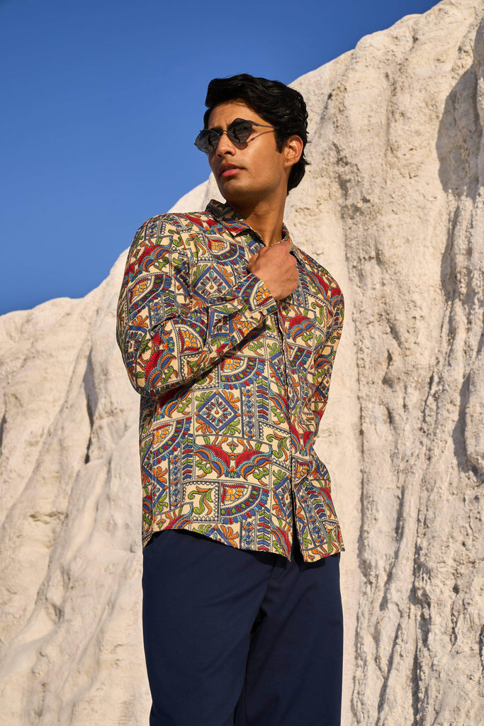 KALAMKARI PRINTED SHIRT - dash and dot dash and dot