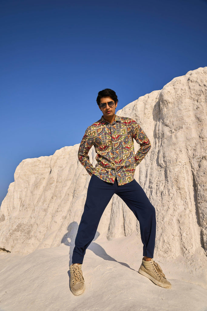 KALAMKARI PRINTED SHIRT - dash and dot dash and dot