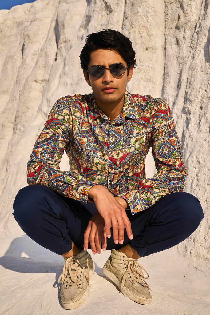 KALAMKARI PRINTED SHIRT - dash and dot dash and dot