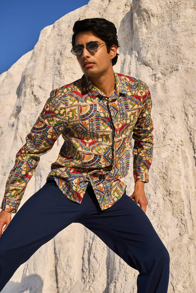 KALAMKARI PRINTED SHIRT - dash and dot dash and dot