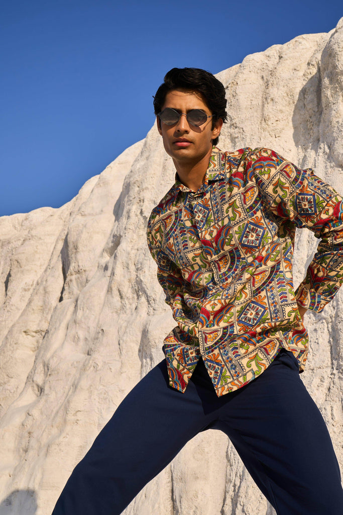KALAMKARI PRINTED SHIRT - dash and dot dash and dot
