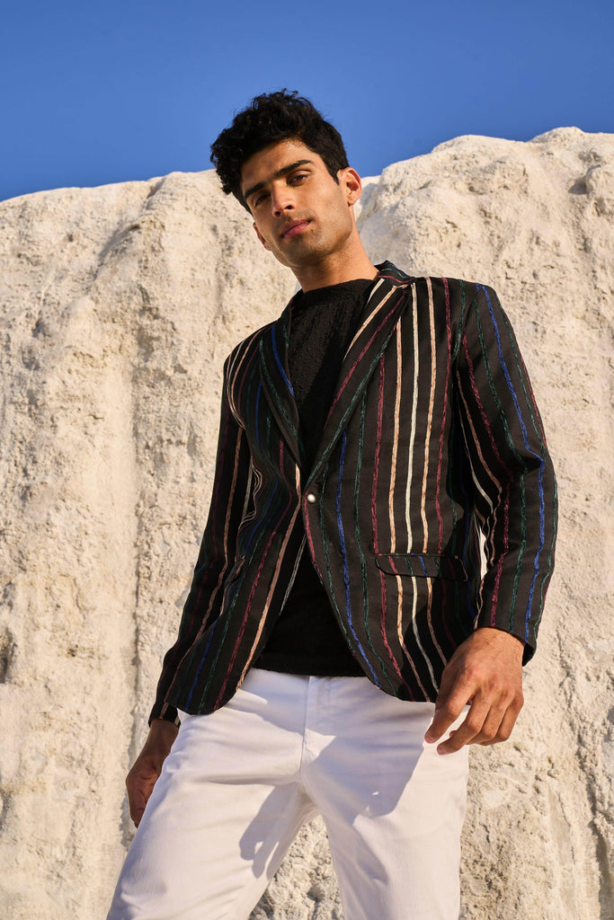 MULTI STRIPE BLAZER - dash and dot dash and dot