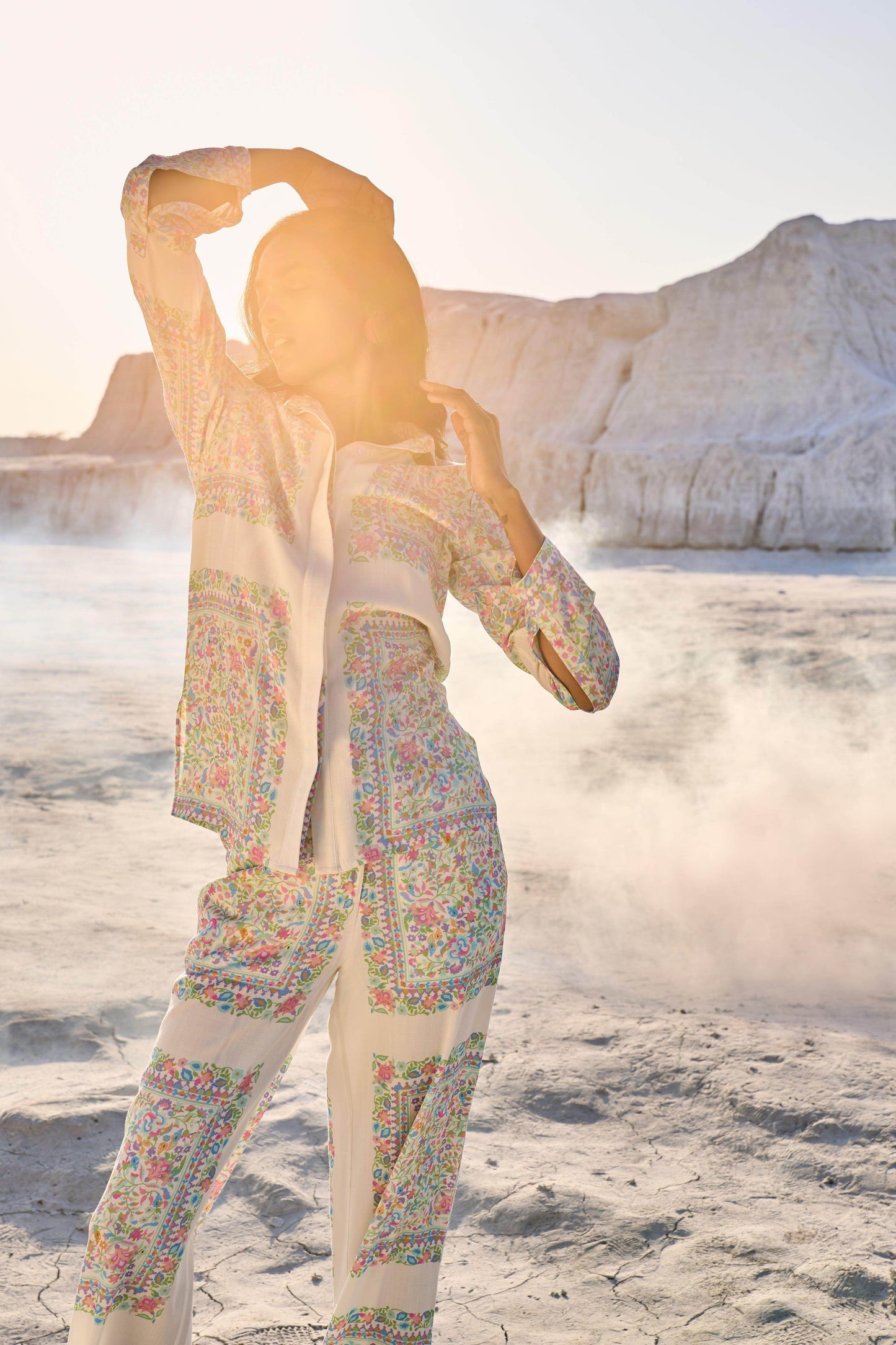 PASTEL SHAWL PRINT PANT - dash and dot