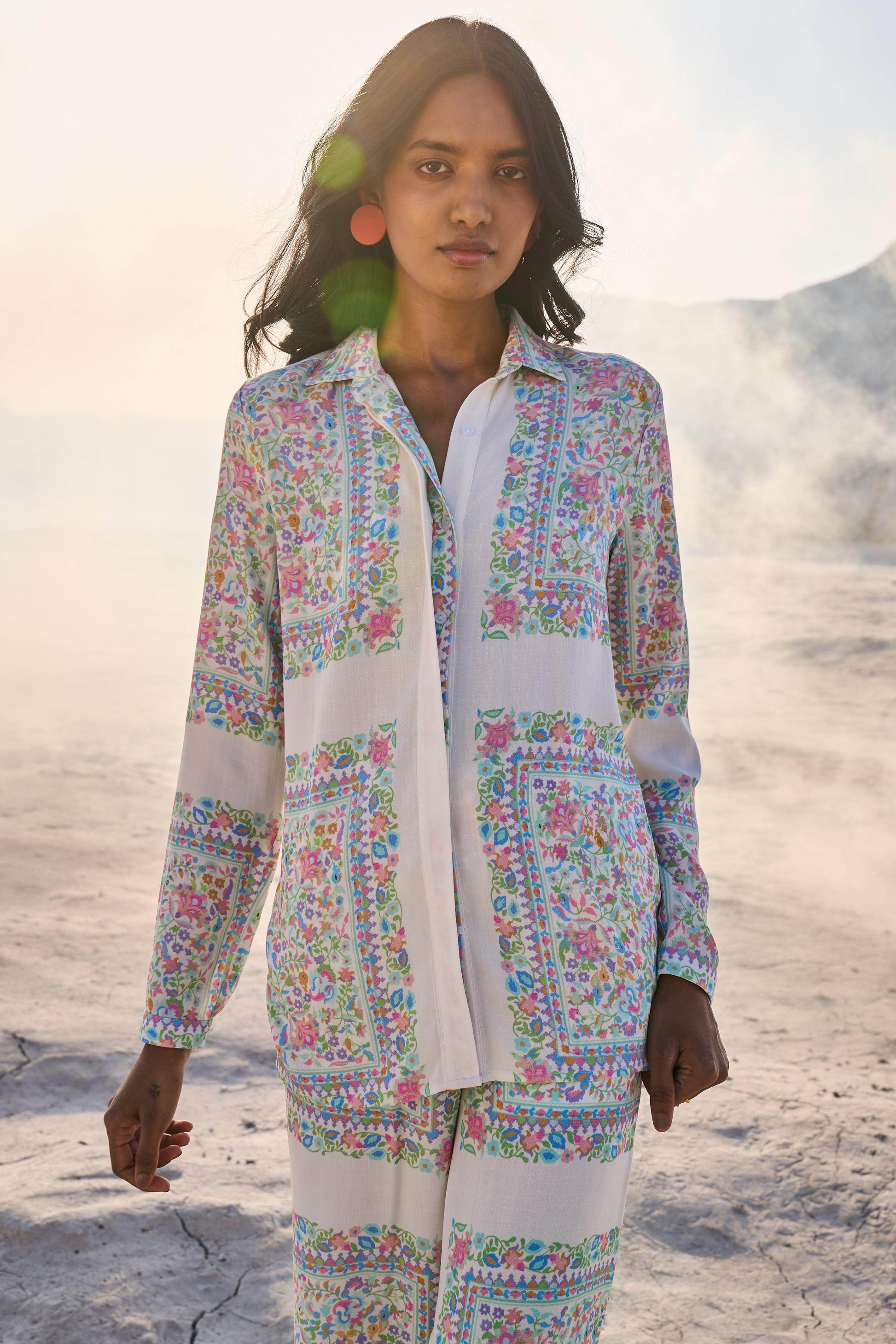 PASTEL SHAWL PRINT SHIRT - dash and dot