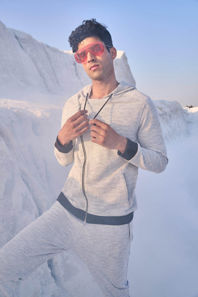 SLANT ZIP HOODIE - dash and dot dash and dot