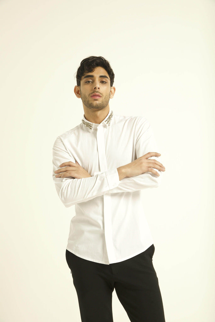 STUD COLLAR SHIRT - dash and dot dash and dot