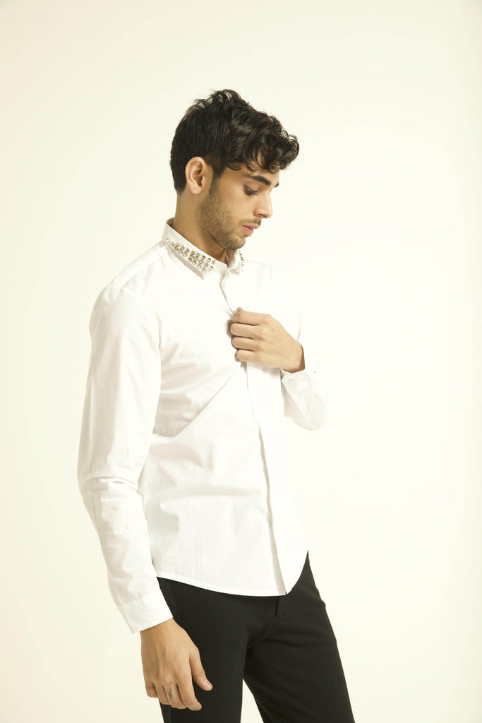 STUD COLLAR SHIRT - dash and dot dash and dot