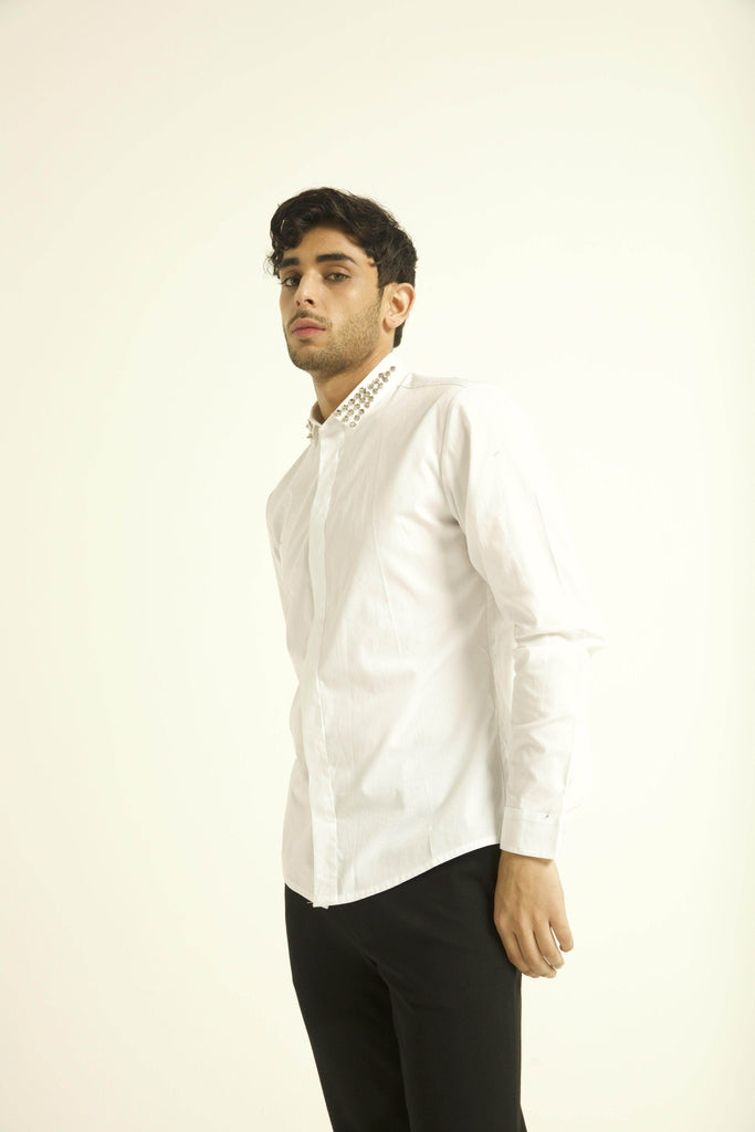 STUD COLLAR SHIRT - dash and dot dash and dot