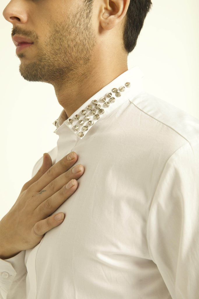 STUD COLLAR SHIRT - dash and dot dash and dot