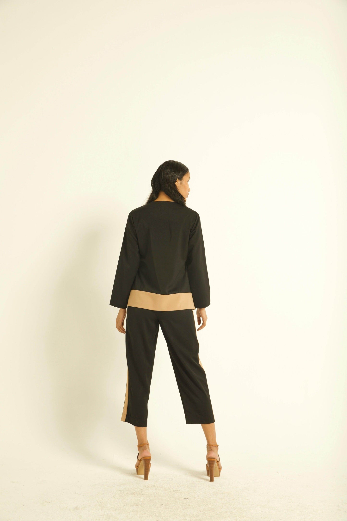 SIDE TIE COLOUR BLOCK PANT - dash and dot